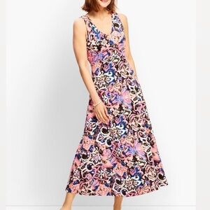 NWT Talbots Sleeveless Abstract Floral Midi Dress | Size XL |